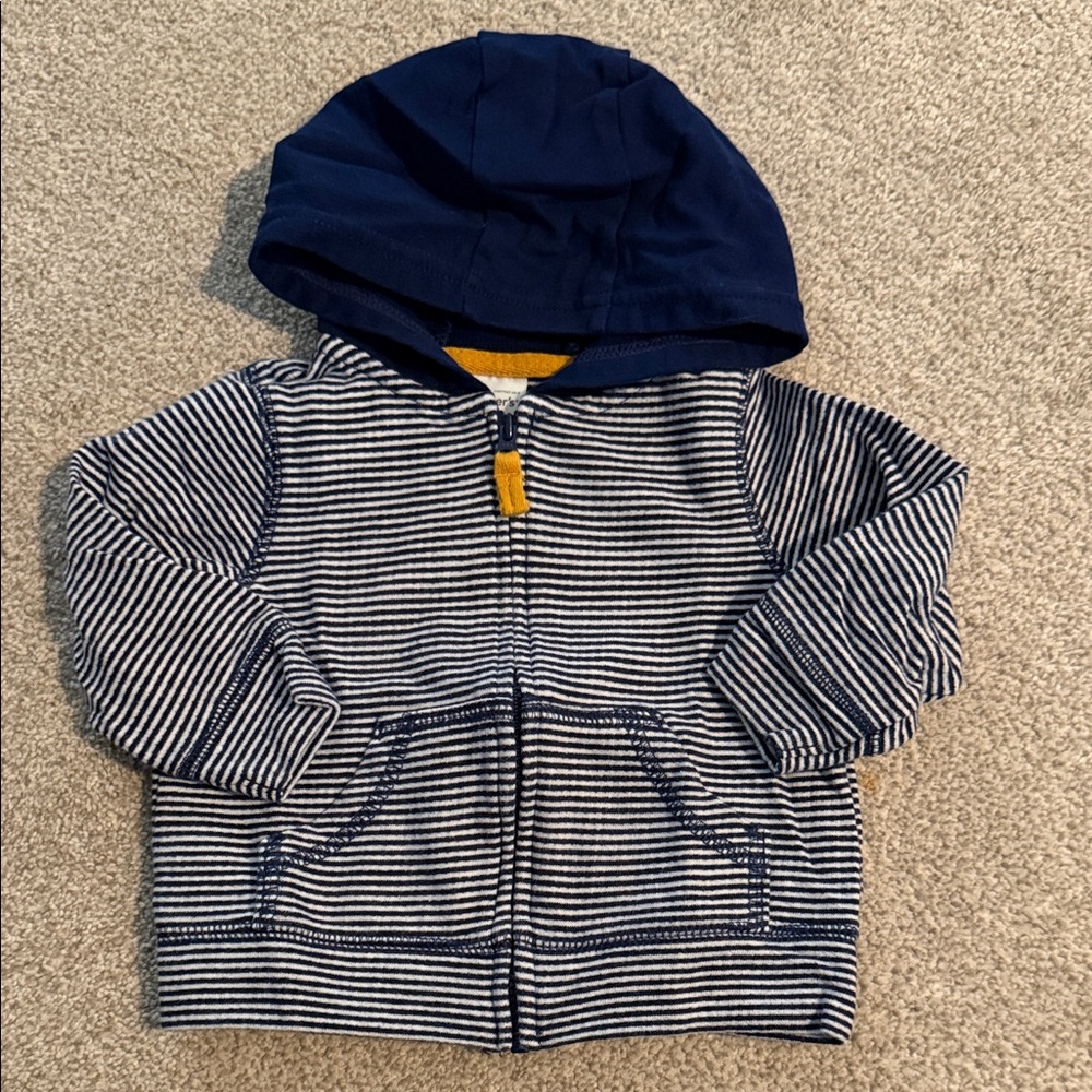Carter's Blue and White Striped Hoodie